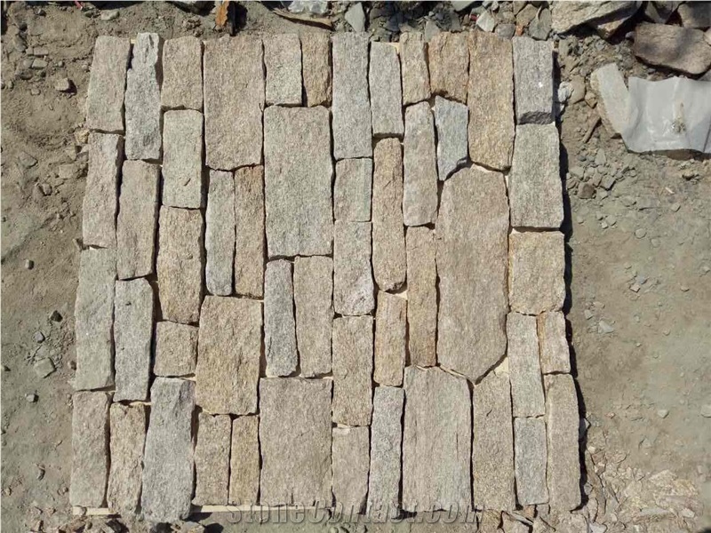 Yellow Seseam Loose Stone, Castle Stone, Ledgestone, Fieldstone, Stone Veneer