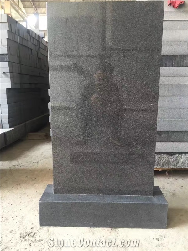 G654 Granite Tombstone & Monument,China Black Granite Gravestone & Angel Headstone Sesame Black China Impala Padang Black Pingnan Zhima Hei China Nero New Impala Dark Grey