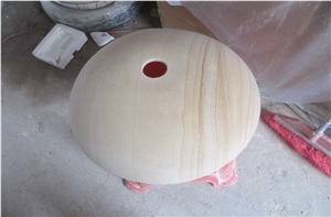 Chinese Yellow Landscape Pattern Sandstone Basins, Wooden Sandstone Bathroom Vanity Vessels, Distributor Basins, Cheap Bowls & Nature Stone Sinks, Wholesale Wash Basins