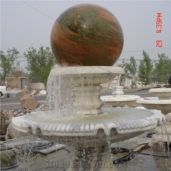 White Marble Floating Ball Fountain/Floating Ball Fountain Garden Fountain Sculpture Fountain Statue Fountain White Marble Fountain