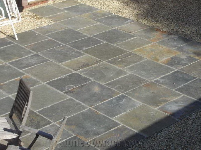 Black Quartzite, Black Quartzite Flagstone, Cobble Stone, Flagstone Road Paving Stone