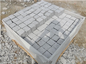 G603 Granite,Sesame White Cube Stone, Snow White Cobble Stone