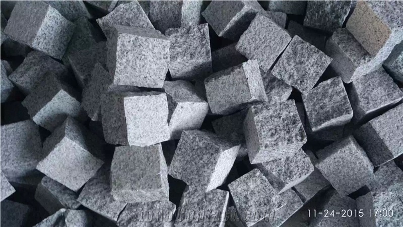 G603 Granite,Sesame White Cube Stone, Snow White Cobble Stone