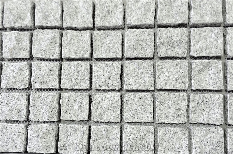 G603 Granite,Sesame White Cube Stone, Snow White Cobble Stone