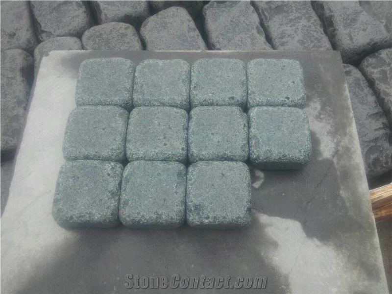 G612,Verde Lucia Cube Stone, Olive Green Cobble Stone, Frog Green