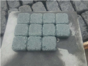 G612,Verde Lucia Cube Stone, Olive Green Cobble Stone, Frog Green
