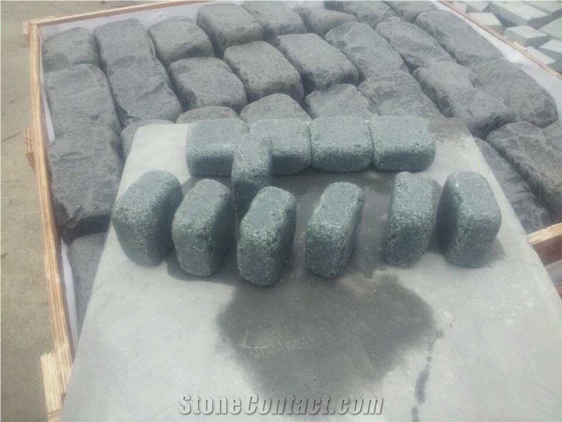 G612,Verde Lucia Cube Stone, Olive Green Cobble Stone, Frog Green