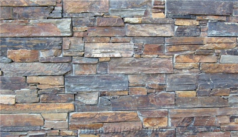 Rusty Slate, Rusty Slate Stacked Stone Veneer, Split Face Culture Stone