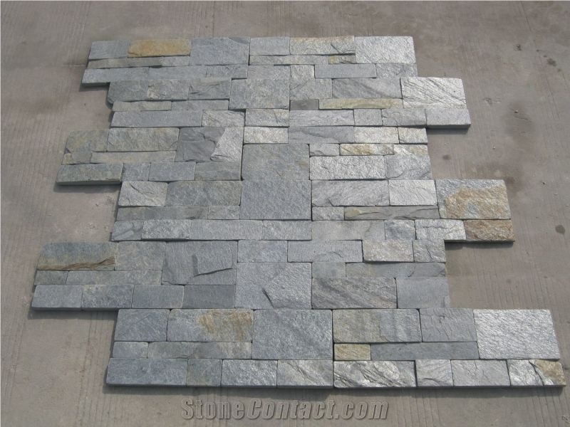 Silver Slate, Silver Slate Cultured Stone, Wall Cladding, Stacked Stone Veneer
