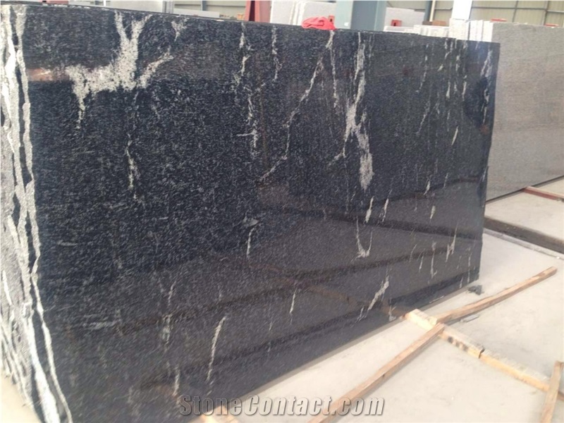 Snowy Night, Black & White, Snowy Night Granite Walling & Flooring, Black & White Tiles & Slabs