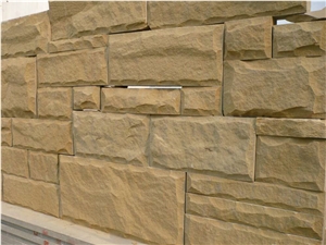 Yellow Sandstone,Yellow Sandstone Mushroomed Cladding, Mushroom Wall Cladding