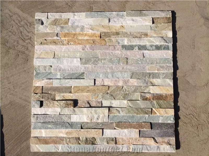 Yellow Slate,Yellow Slate Cultured Stone, Stacked Stone Veneer