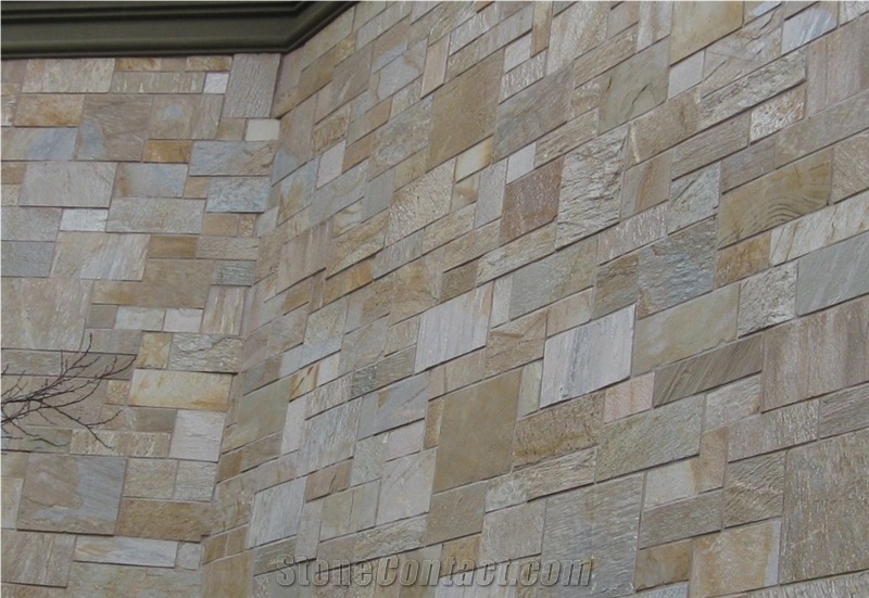 Yellow Slate,Yellow Slate Cultured Stone, Stacked Stone Veneer