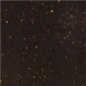 Black Galaxy Polished Artificial Quartz Stone Slab, Cheap and Stable Man-Made Stone for Kitchen Countertop, Engineered Stone Worktop and Table Top