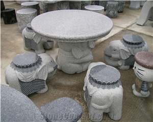 Cartoon Design White Granite Outdoor Garden Stone Round Tables and Animal Benches,Stone Table Sets Cartoon Design White Granite Outdoor Garden Stone Round Tables and Animal Benches,Stone Table Sets