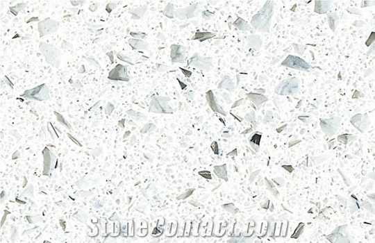 Crystal White Quartz Kitchen Countertops, Quartz Surface, Quartz Worktops, Quartz Kitchen Island Tops