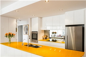 Crystal Yellow Quartz Kitchen Countertops, Quartz Surface, Quartz Stone Tops, Quartz Kitchen Island Tops, Quartz Worktop, Quartz Tops