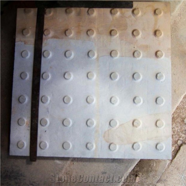 Double Color Sandstone Blind Paving Stone, Yellow and White Sandstone Road Pavers, Multicolor Stone Walkway, Exterior Pattern Flooring, Natural Building Stone