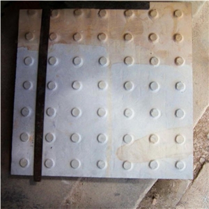 Double Color Sandstone Blind Paving Stone, Yellow and White Sandstone Road Pavers, Multicolor Stone Walkway, Exterior Pattern Flooring, Natural Building Stone