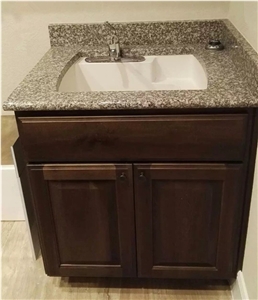 G664 Polished Vanity Top with Cabinet, Bainbrook Brown Countertop, Granite Bath Top, Peach Pink Granite Bathroom Countertops G664 Polished Vanity Top with Cabinet, Bainbrook Brown Countertop, Granite Bath Top, Peach Pink Granite Bathroom Countertops