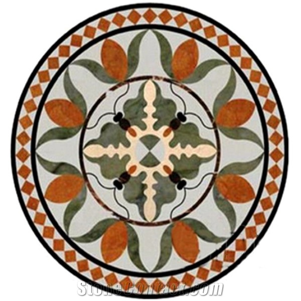 Marble Waterjet Round and Square Shape Medallion Polished Floor Pattern, Hotel Lobby Marble Medallion Tiles,Corridor Marble Tiles, Bathroom Walling Panel