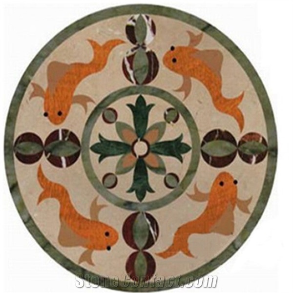 Marble Waterjet Round and Square Shape Medallion Polished Floor Pattern, Hotel Lobby Marble Medallion Tiles,Corridor Marble Tiles, Bathroom Walling Panel