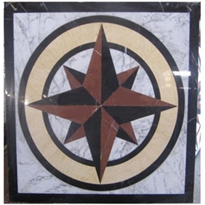 Marble Waterjet Round and Square Shape Medallion Polished Floor Pattern, Hotel Lobby Marble Medallion Tiles,Corridor Marble Tiles, Bathroom Walling Panel
