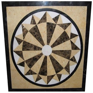 Marble Waterjet Round and Square Shape Medallion Polished Floor Pattern, Hotel Lobby Marble Medallion Tiles,Corridor Marble Tiles, Bathroom Walling Panel