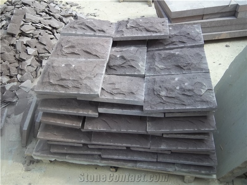 Mushroom Purple Sandstone Wall Tiles, Natural Surface Sandstone Wall Clading Tiles, Lilac Color Sandstone Wall Decoration, Building Material, Wall Covering