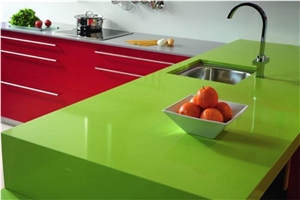 Pure Green Quartz Kitchen Countertops, Quartz Surface, Quartz Stone Tops, Quartz Kitchen Island Tops, Quartz Worktop, Quartz Tops