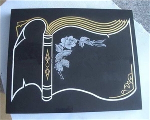 Shanxi Black Polished Flat Marker, Absolute Black Granite Monument, Flat Head Stone, Black Granite Markers for Graves