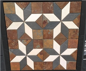 Yellow Rust Slate Tile, Rusty Slate Stone for Wall and Floor Covering, Walkway Pavers, Cultured Stone, Mosaic Pattern