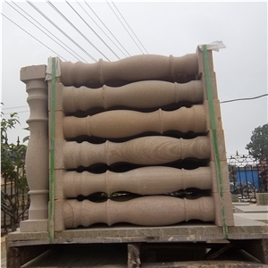 Yellow Sandstone Baluster, Sandstone Hand Drill, Exterior&Interior Sand Stone Railings, Natural Stone Balustrades