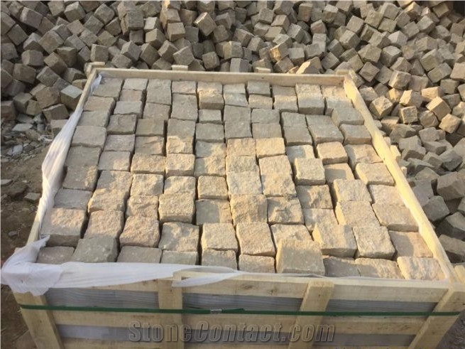 Yellow Sandstone Cube Stone, Yellow Paving Stone, Red Sandstone Cobble, Sandstone Setts, Natural Building Stone