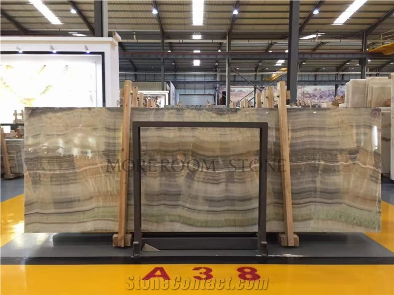 Flooring Design Grey Onyx Slabs