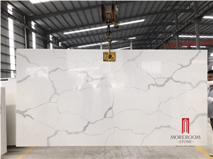 Marble Look Calacatta White Quartz Stone Slab Marble Look Calacatta White Quartz Stone Slab