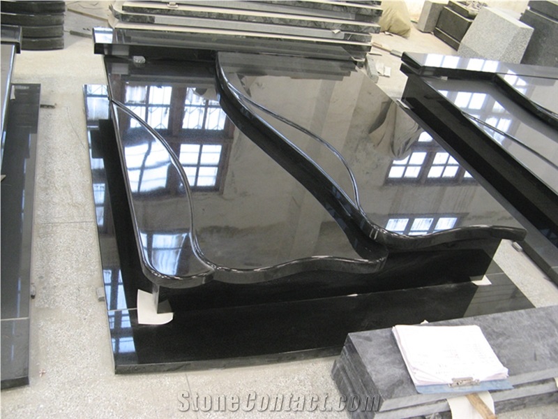 Shanxi Black Granite Cross Tombstone/Headstone/Monument
