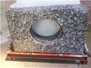 Wave White, Spray White Grey Granite Bath Top,Vanity Top Countertops