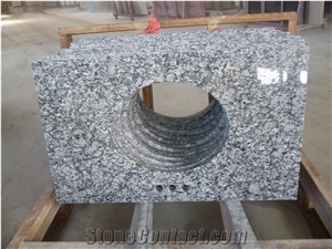 Wave White, Spray White Grey Granite Bath Top,Vanity Top Countertops