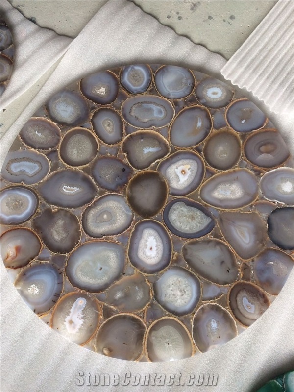 Brazil Agate Semi-Precious Coffee Table/Gemstone Internal Decoration/Luxury Material Table Tops