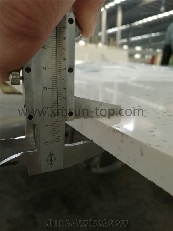 China White Galaxy Quartz Stone Tiles/White Engineered Stone/Artificial Stone Slabs for Kitchen Tops