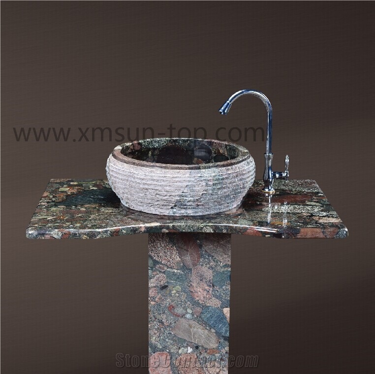 Chinese Colorful Granite Bath Counter Tops/ Bath Design/ Bathtoom Vanity Tops