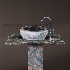 Chinese Colorful Granite Bath Counter Tops/ Bath Design/ Bathtoom Vanity Tops