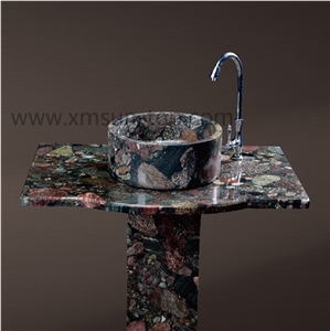 Chinese Colorful Granite Bath Counter Tops/ Bath Design/ Bathtoom Vanity Tops