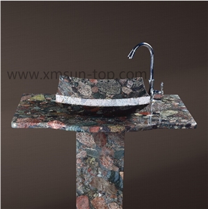 Chinese Colorful Granite Bath Counter Tops/ Bath Design/ Bathtoom Vanity Tops