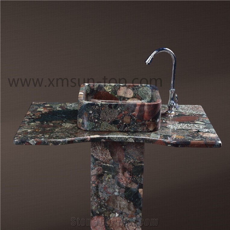 Chinese Colorful Granite Bath Counter Tops/ Bath Design/ Bathtoom Vanity Tops