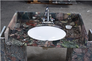 Chinese Colorful Granite Bathroom Counter Top/ Bath Design