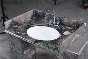 Chinese Colorful Granite Bathroom Counter Top/ Bath Design