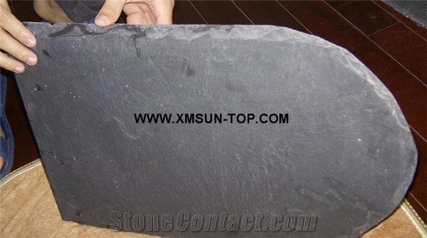 Chinese Dark Grey Roof Slate Tile U Type Chiselled Edges/Slate Roofing/Slate Roofing Tiles with Hole/Grey Slate U Shape Roof Tiles/Grey Slate Tile Roof/U-Shape Roof Covering and Coating/Stone Roofing