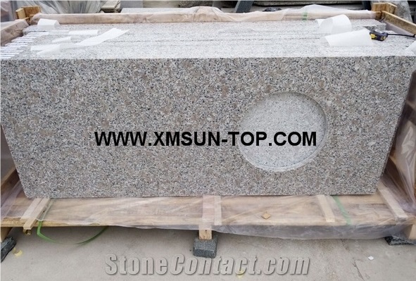 G383 Granite Kitchen Counter Top/Pearl Flower Granite Kitchen Worktops/Pearl White Granite Kitchen Bar Top/Jade White Granite Kitchen Desk Top/Kitchen Island Top/Zhaoyuan Flower Granite Kitchen Top